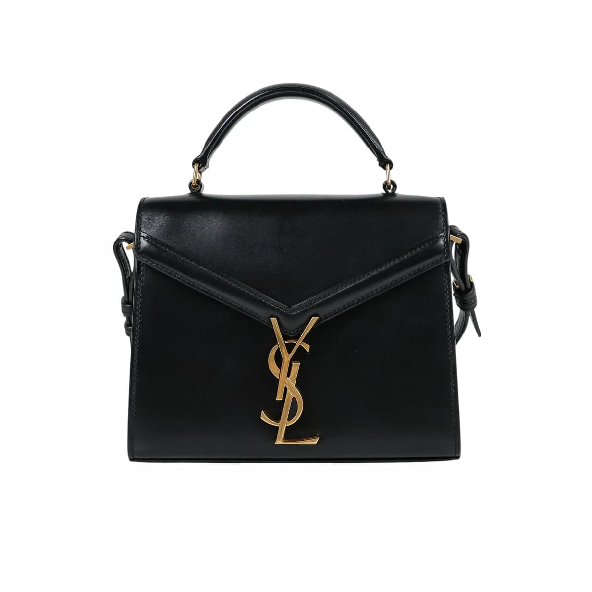 SAINT LAURENT 생로랑 카산드라 탑핸들 숄더백 블랙