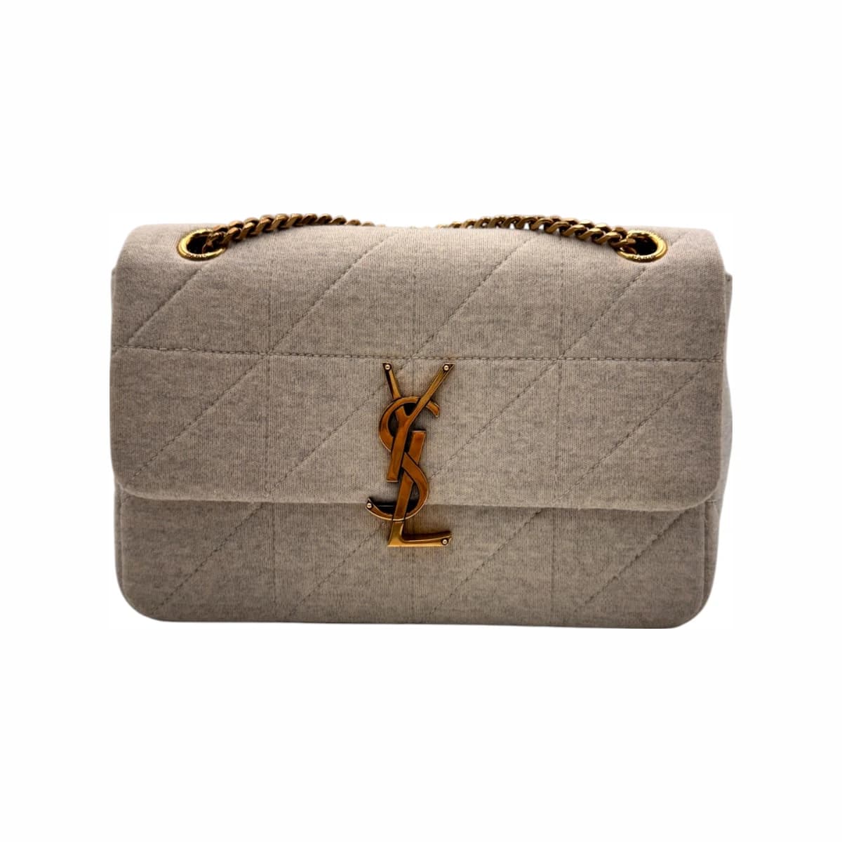 SAINT LAURENT 생로랑 제이미 저지 미디움 체인 숄더백 블랑