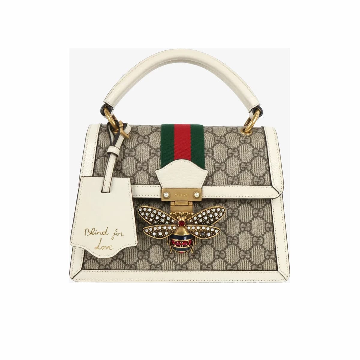 GUCCI 구찌 퀸 마가렛 GG 수프림 탑핸들 스몰 아이보리 베이지