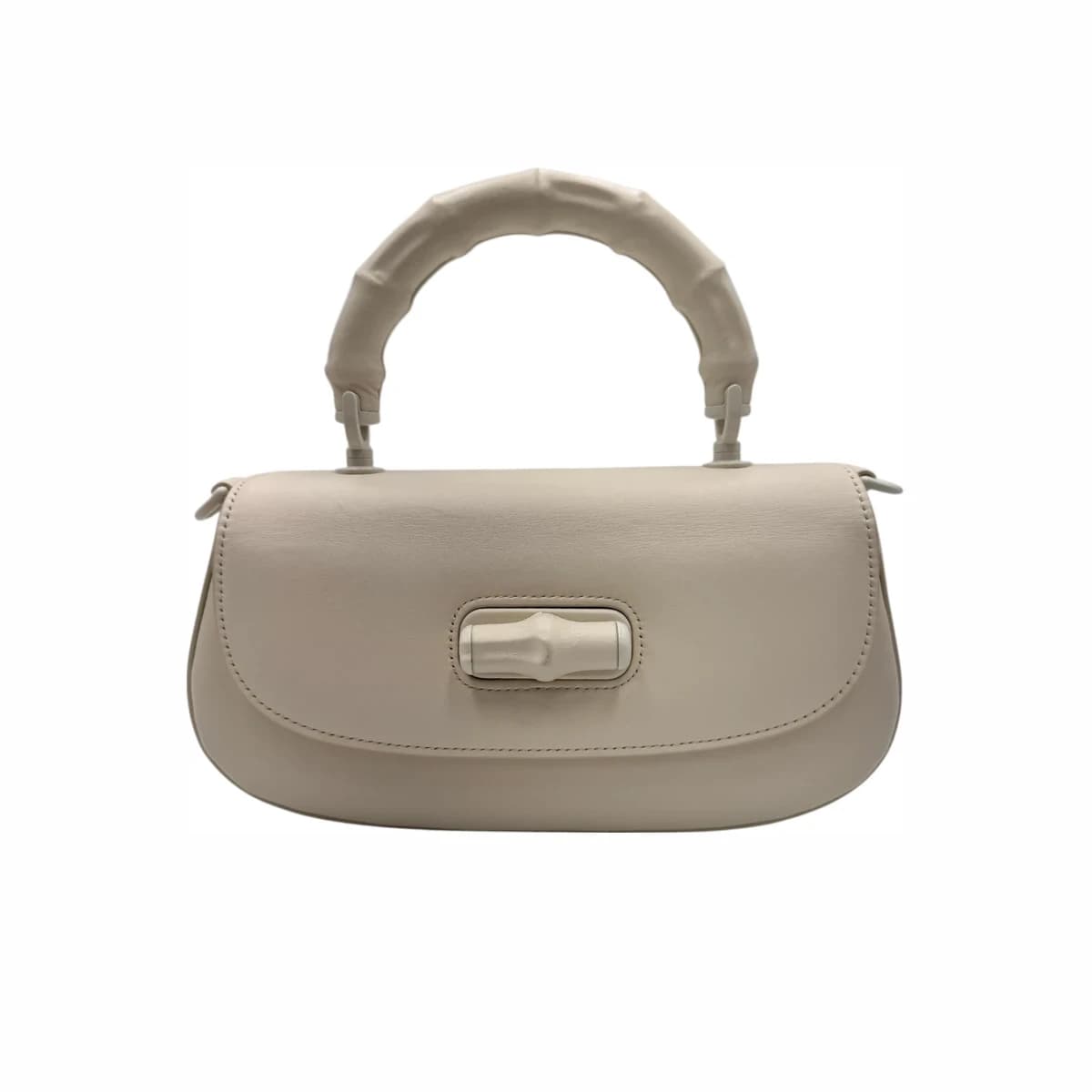 GUCCI 구찌 뱀부 디바 탑핸들백 화이트 가죽