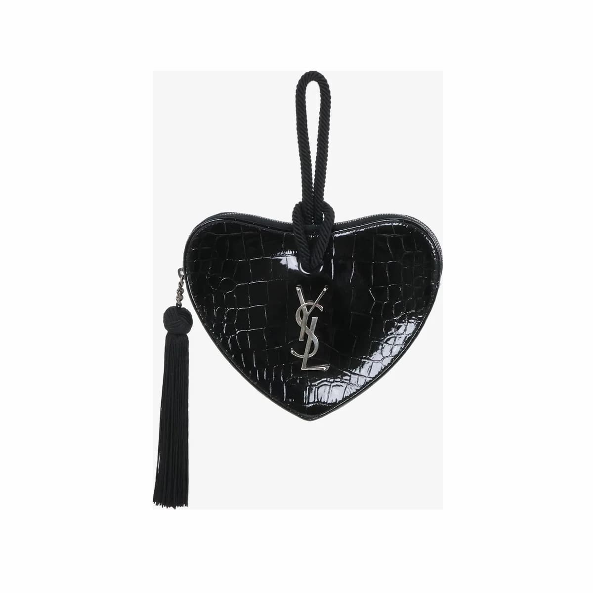 SAINT LAURENT 생로랑 모노그램 하트백 스몰 블랙 은장
