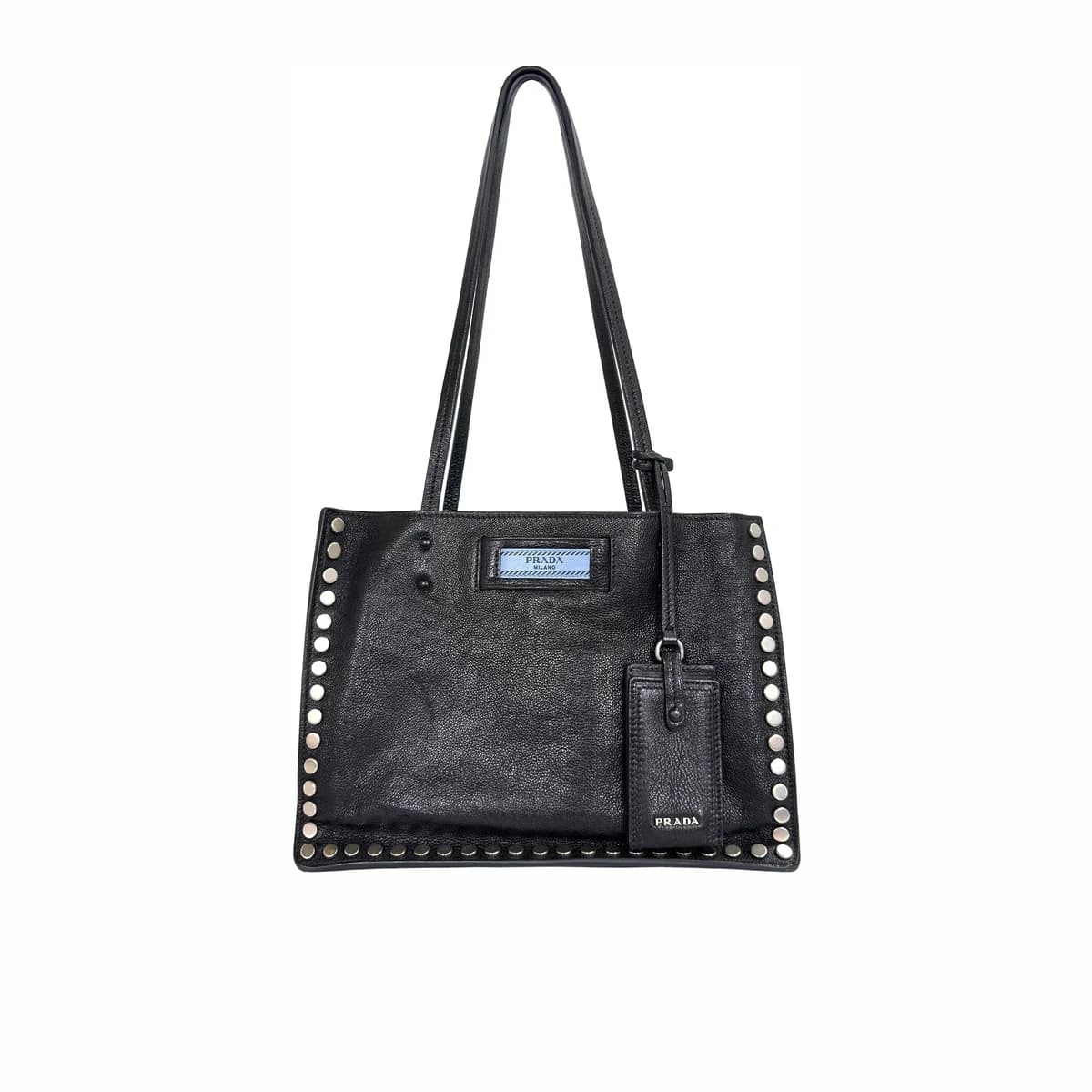 PRADA 프라다 스터드 에티켓 토트 숄더백 블랙