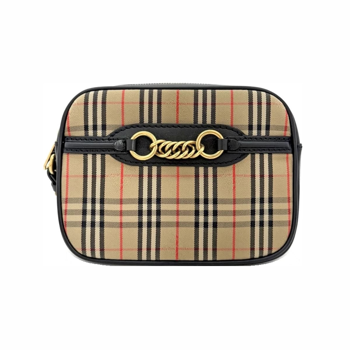 BURBERRY 버버리 빈티지 체크 블랙 벨트백 8007350