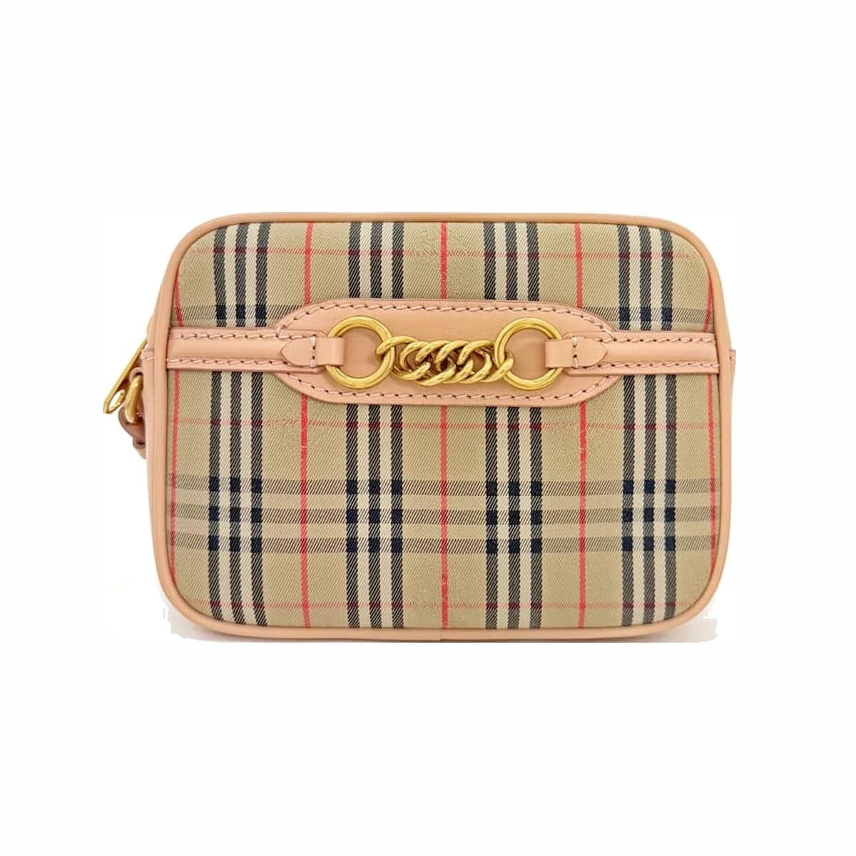 BURBERRY 버버리 빈티지 체크 핑크 벨트백 8007510