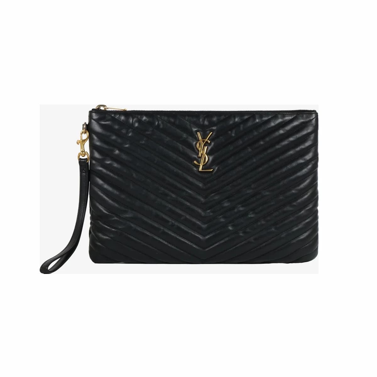 SAINT LAURENT 생로랑 카산드라 태블릿 파우치 클러치 뉴미듐 블랙