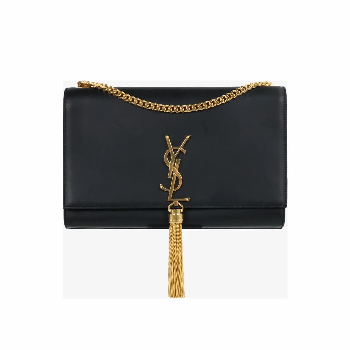 SAINT LAURENT 생로랑 클래식 케이트 태슬 체인 숄더백 미듐 블랙