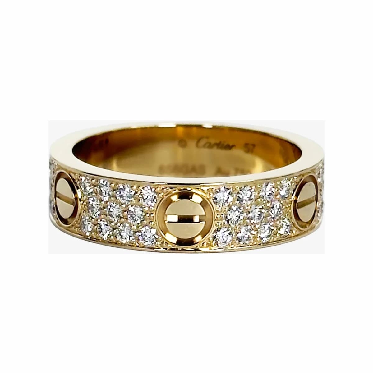 CARTIER 까르띠에 러브 링 클래식 57호 옐로우골드 파베 18K 옐로골드
