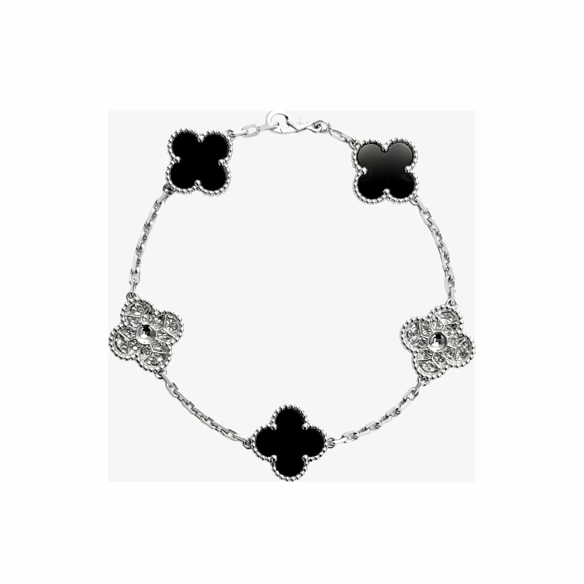 VAN CLEEF & ARPELS 반클리프 앤 아펠 알함브라 브레이슬릿 5 모티브 빈티지 화이트골드 18K 화이트골드