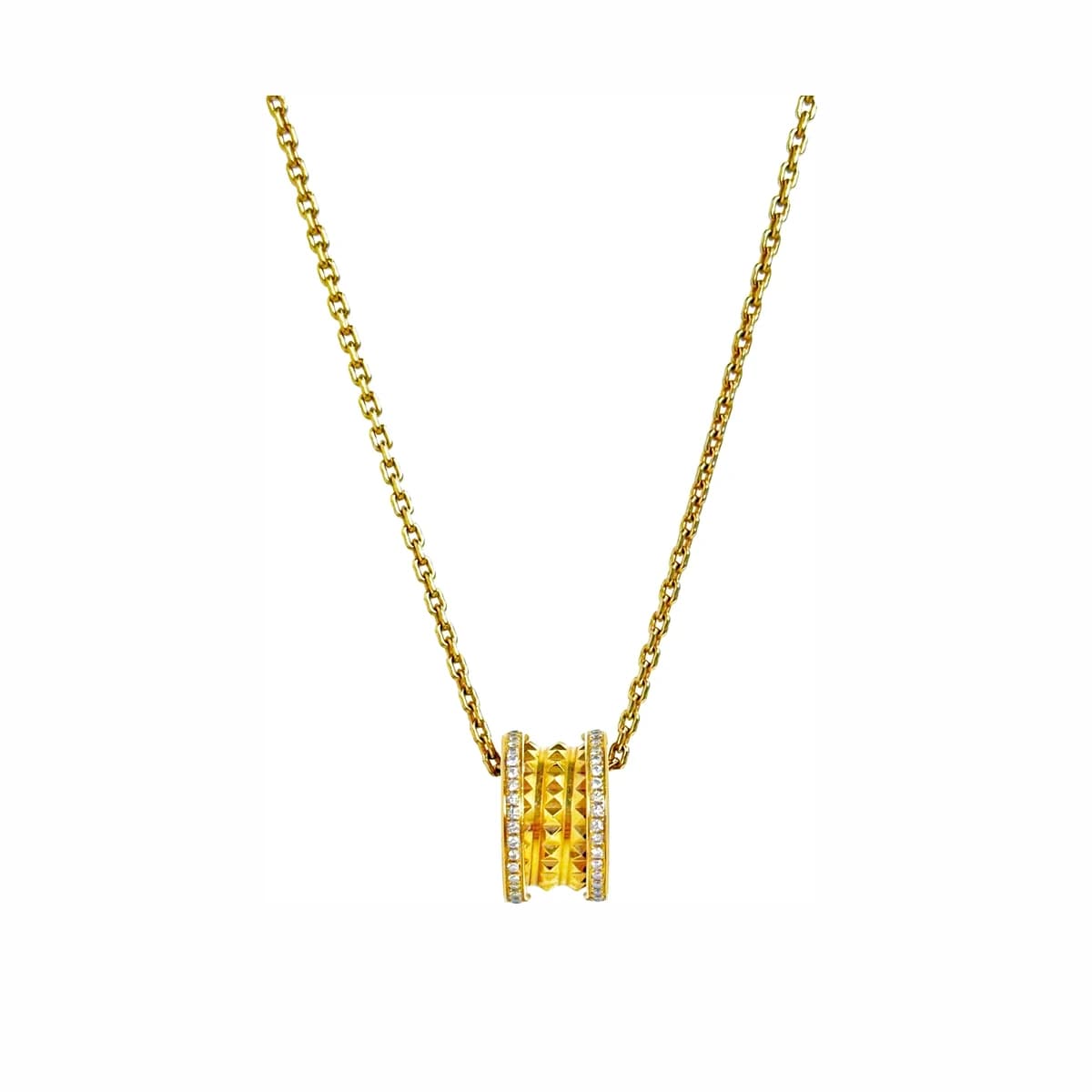 BVLGARI 불가리 비제로원 네크리스 옐로우골드 다이아몬드 18K 옐로골드