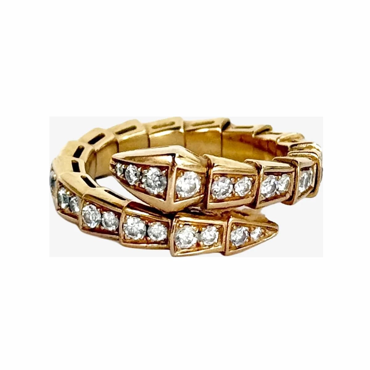 BVLGARI 불가리 세르펜티 바이퍼 링 M사이즈 로즈골드 다이아몬드 18K 로즈골드
