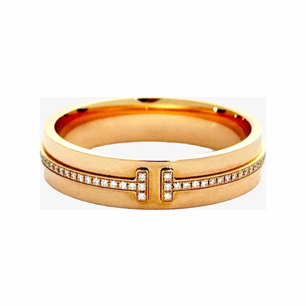 TIFFANY & CO. 티파니앤코 T 네로우 다이아몬드 링 23호 로즈골드 V0CPKJKT 18K 로즈골드