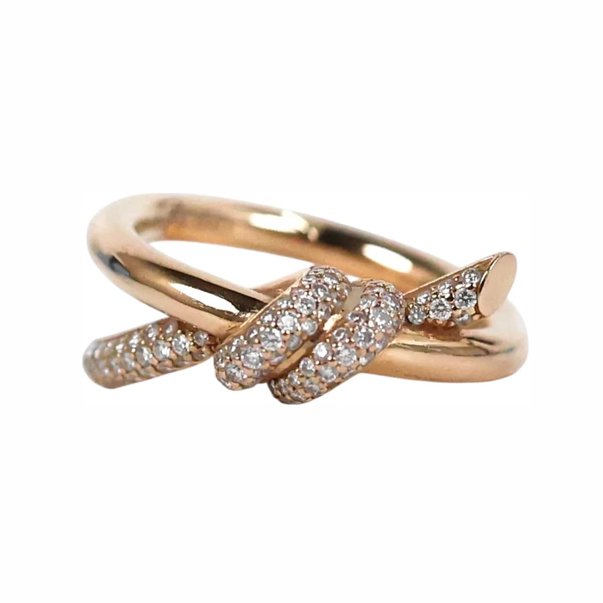 TIFFANY & CO. 티파니앤코 노트 더블 로우 다이아 셋팅 링 11호 로즈골드 18K 로즈골드