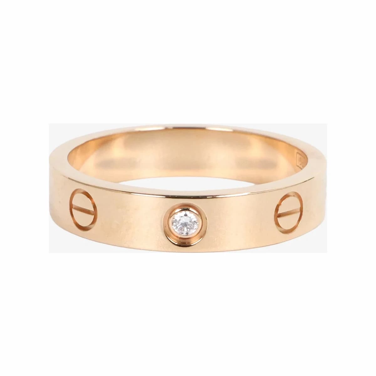 CARTIER 까르띠에 러브 링 스몰 53호 핑크골드 1P 다이아몬드 18K 로즈골드