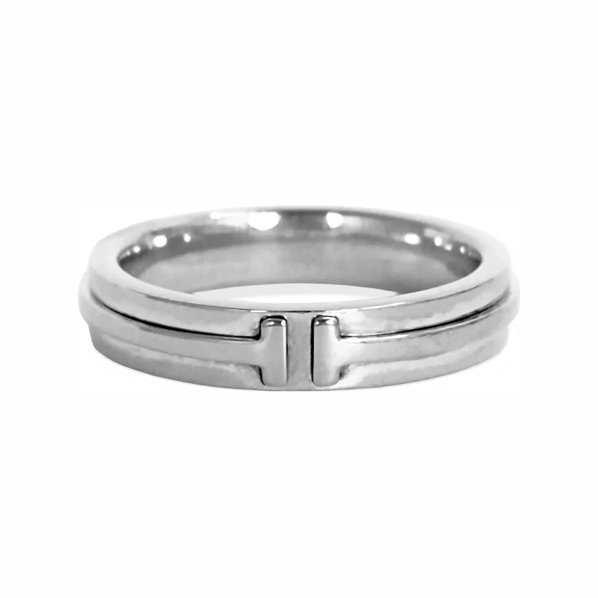 TIFFANY & CO. 티파니앤코 T 네로우 링 18호 화이트골드 QFXH9XOE 18K 화이트골드