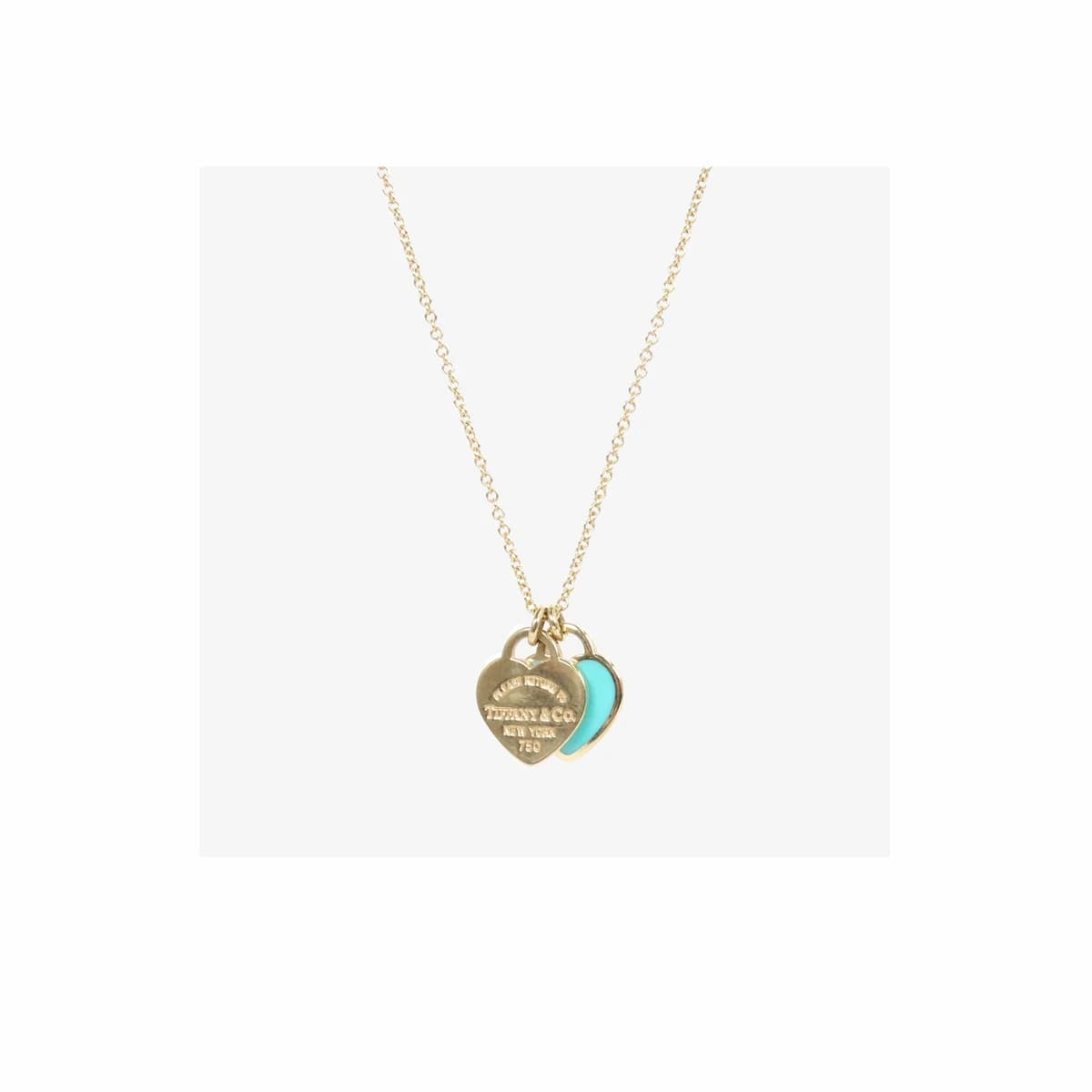 TIFFANY & CO. 티파니앤코 리턴 투 티파니 미니 더블 하트 태그 펜던트 옐로우골드 18K 옐로골드