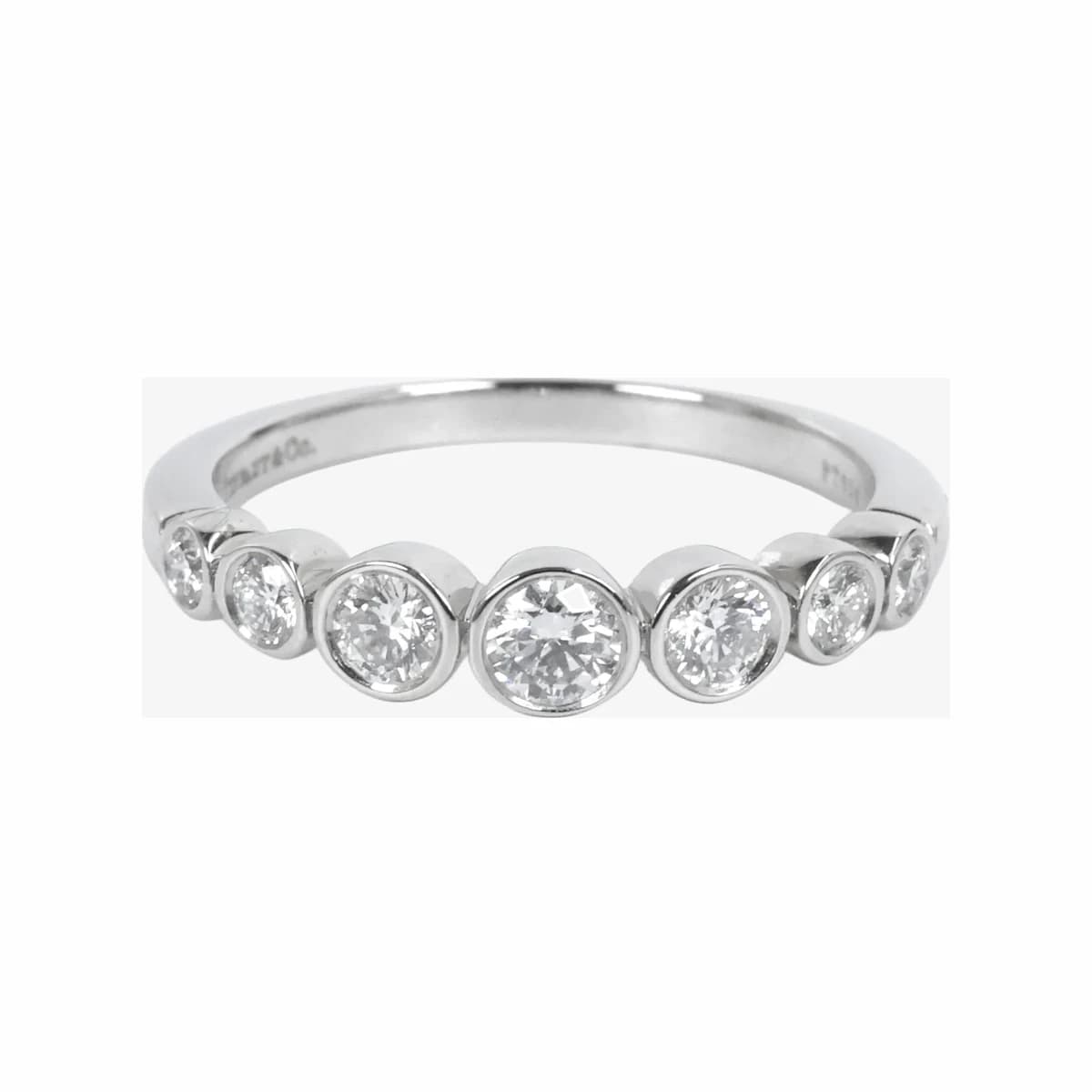 TIFFANY & CO. 티파니앤코 하프 이터니티 재즈 링 12.5호 플래티늄 실버 다이아몬드 7P
