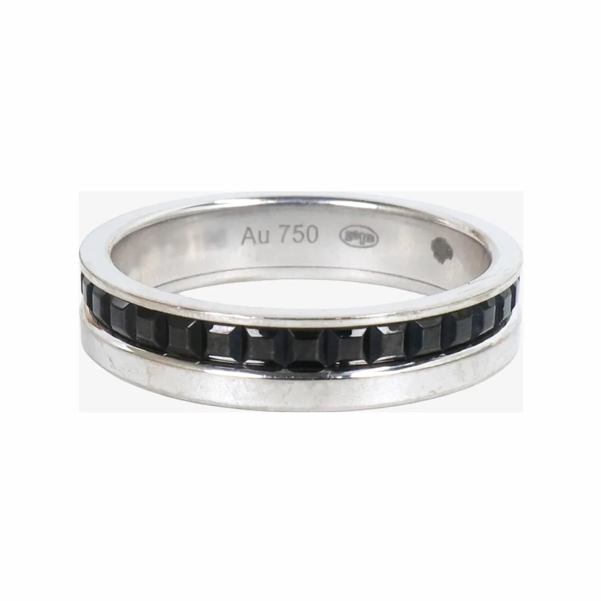 BOUCHERON 부쉐론 콰트로 블랙 에디션 웨딩 밴드 링 47호 화이트 골드 블랙 18K 화이트골드
