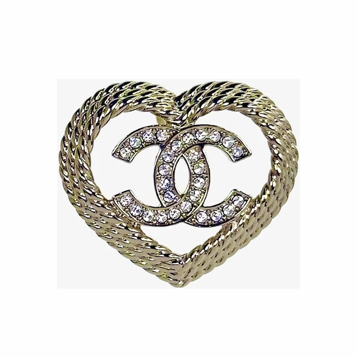 CHANEL 샤넬 CC로고 하트 이어링 귀걸이