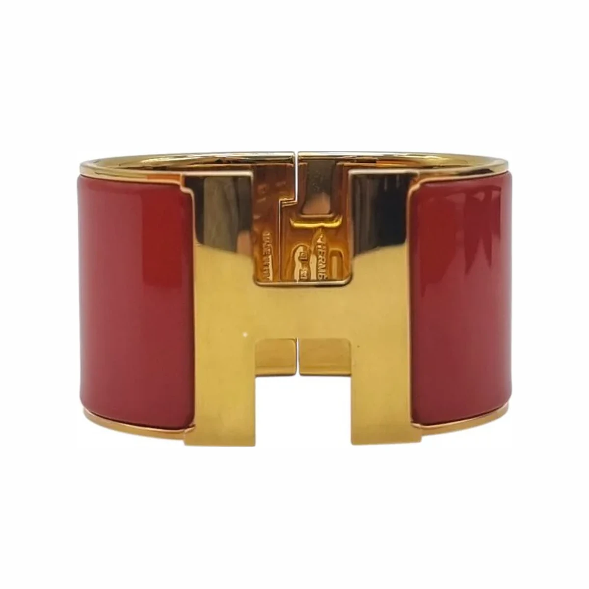 HERMÈS 에르메스 클릭클락 팔찌 엑스트라 라지 골드레드