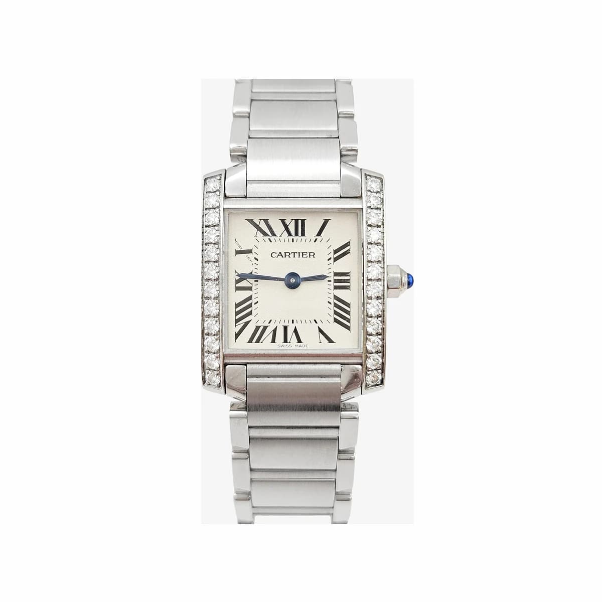 CARTIER 까르띠에 탱크 프랑세즈 미듐 스틸 다이아몬드 24P