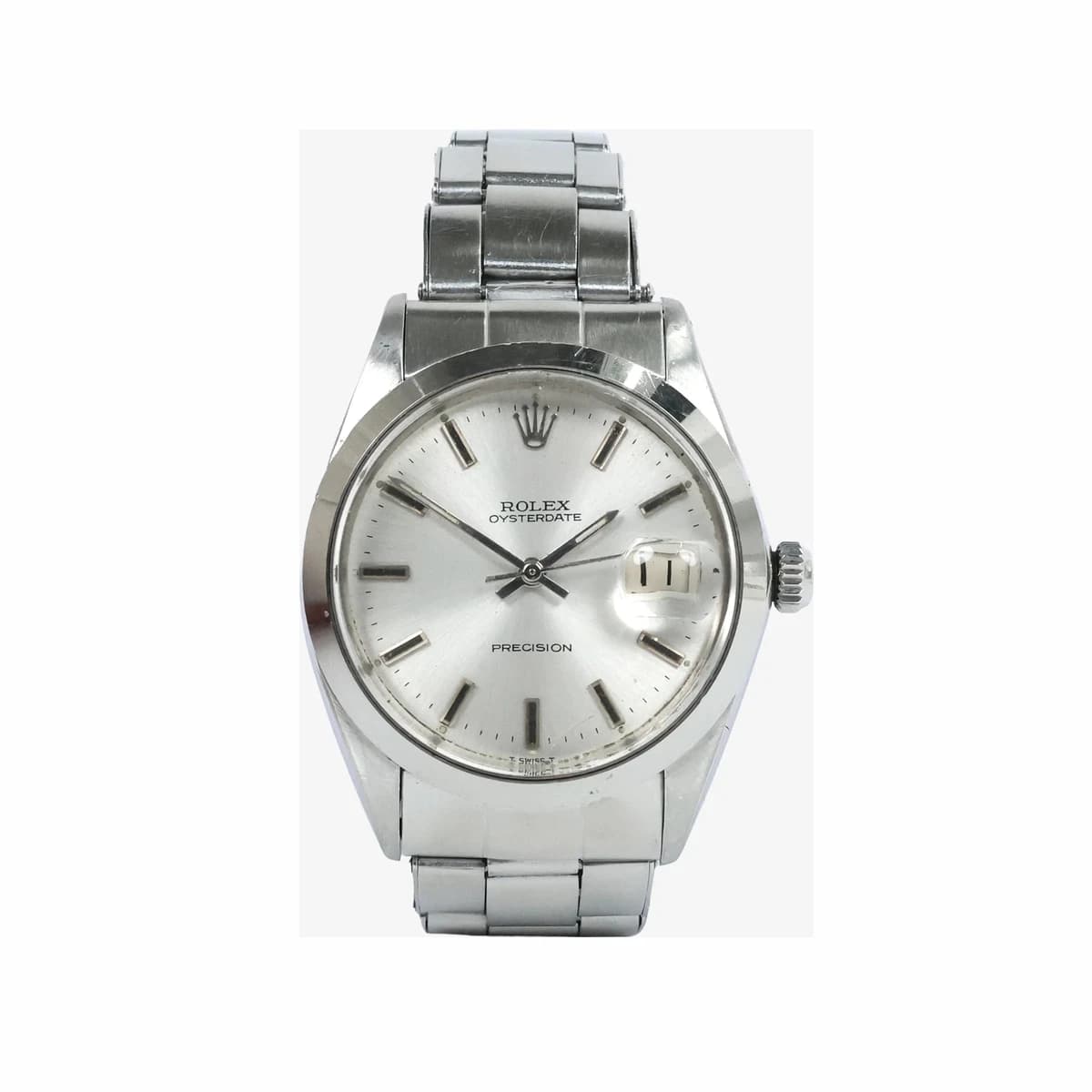 ROLEX 롤렉스 오이스터데이트 프리시전 34mm 실버선레이 다이얼 6694