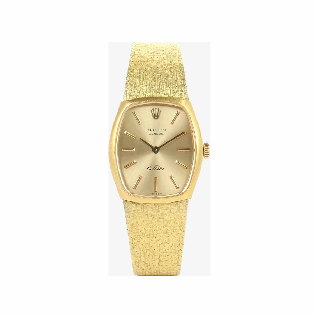 ROLEX 롤렉스 첼리니 셀리니 빈티지 일체형 워치 옐로우골드금통 샴페인골드 다이얼 3807