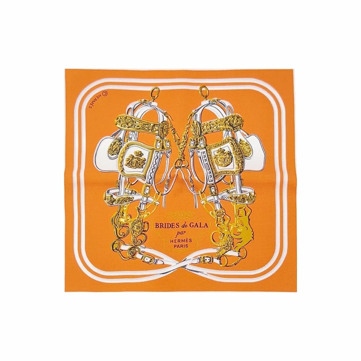 HERMÈS 에르메스 까레 나노 스카프 20 오렌지