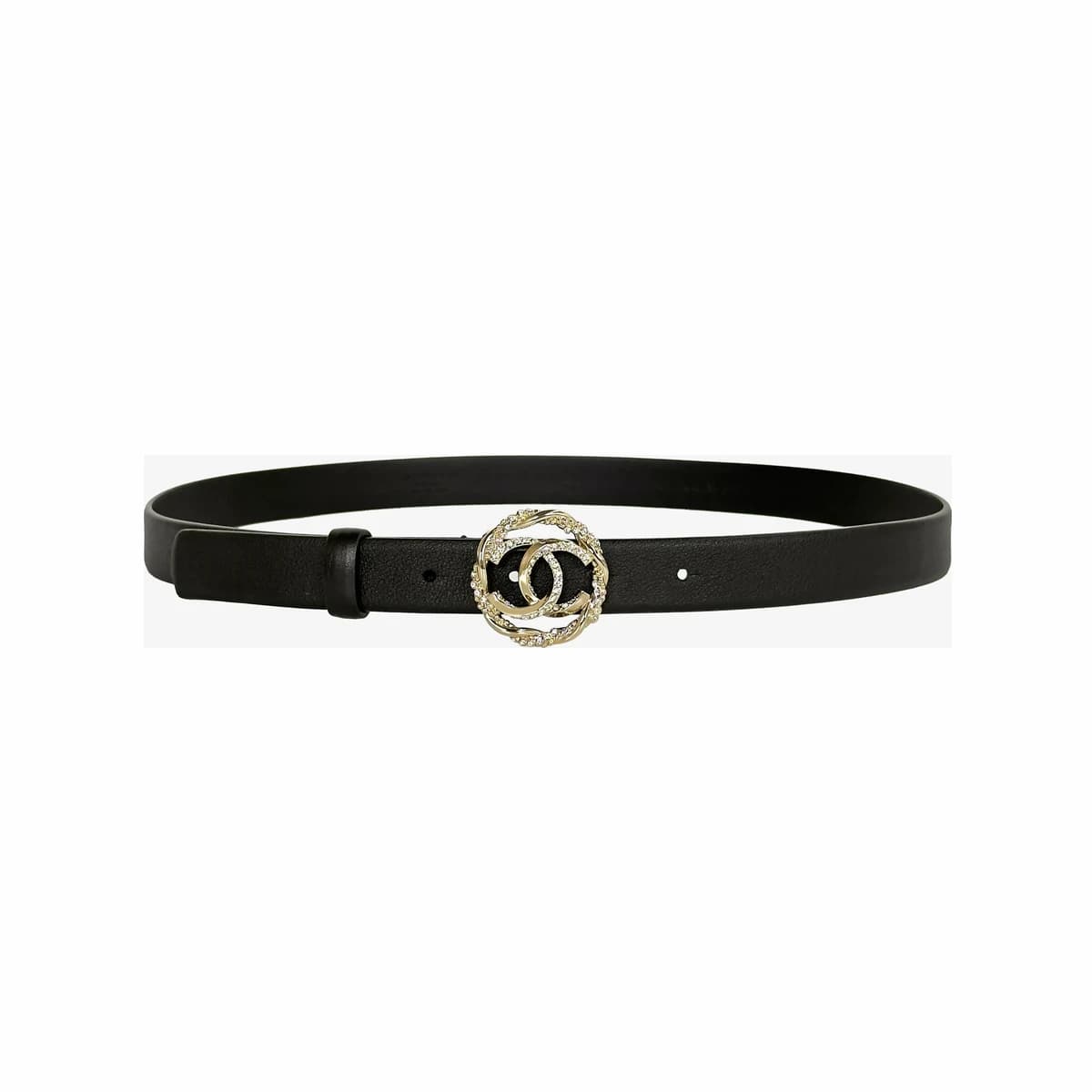 CHANEL 샤넬 CC로고 버클 벨트 85 블랙
