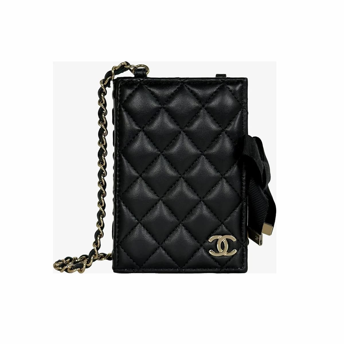 CHANEL 샤넬 디어 다이어리 북 체인 카드홀더 지갑 블랙