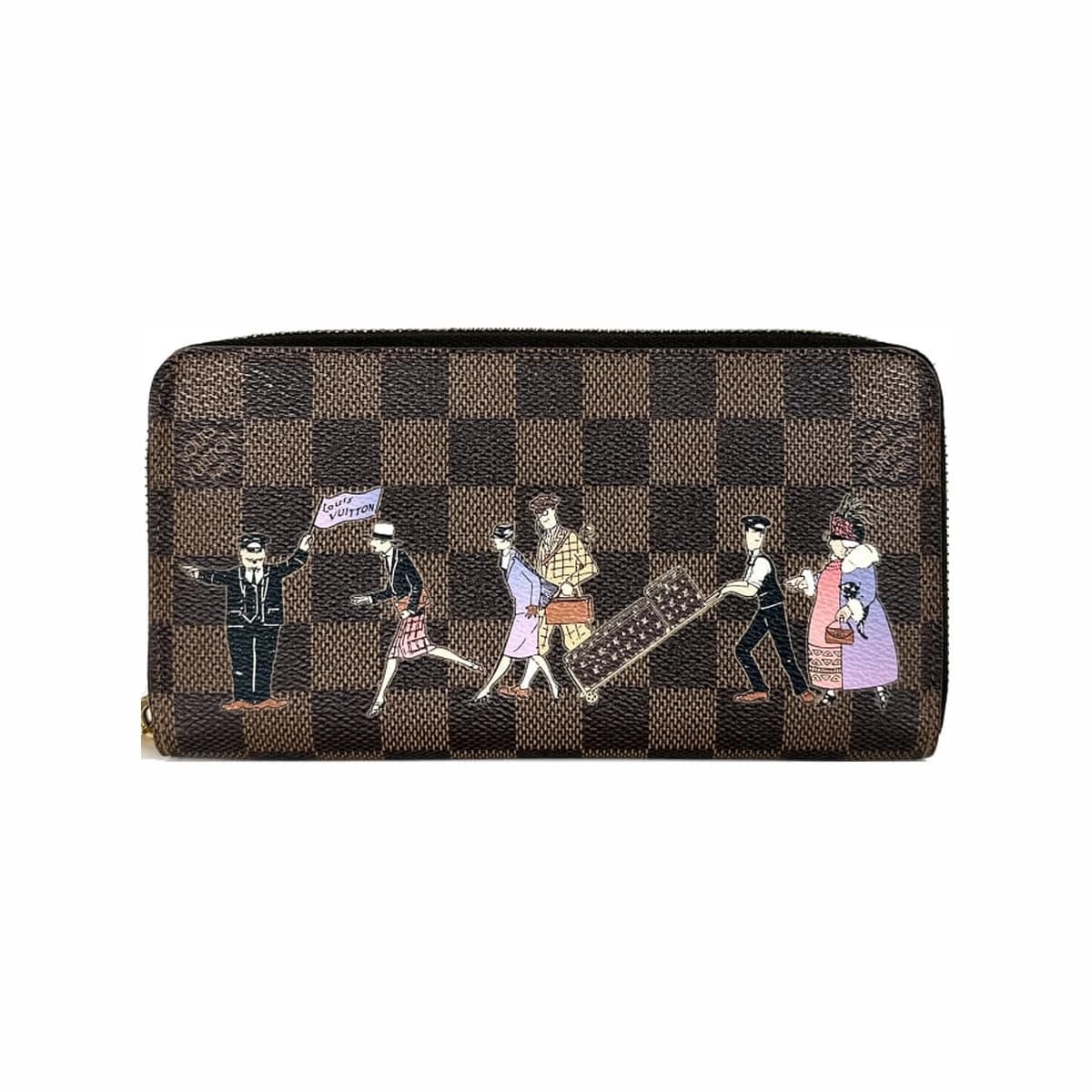 LOUIS VUITTON 루이비통 벨보이 일러스트 지피 장지갑 브라운