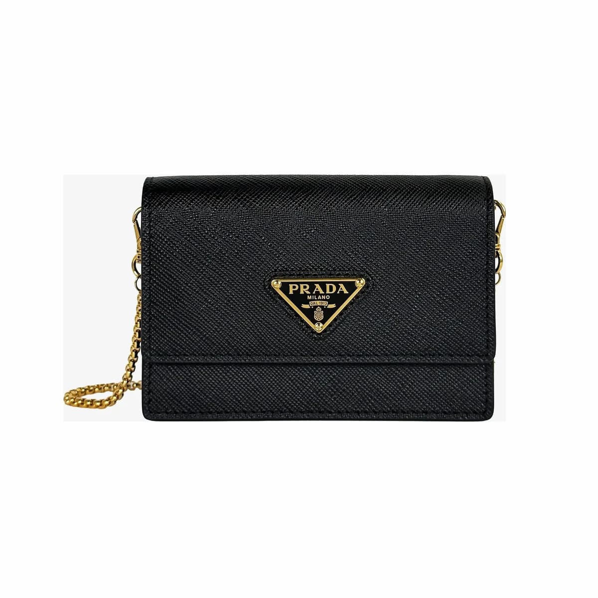 PRADA 프라다 사피아노 카드홀더 숄더크로스 스트랩 블랙