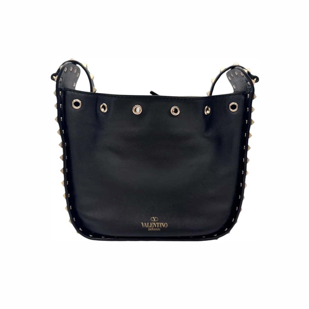 VALENTINO 발렌티노 락스터드 블랙 버킷백 가죽