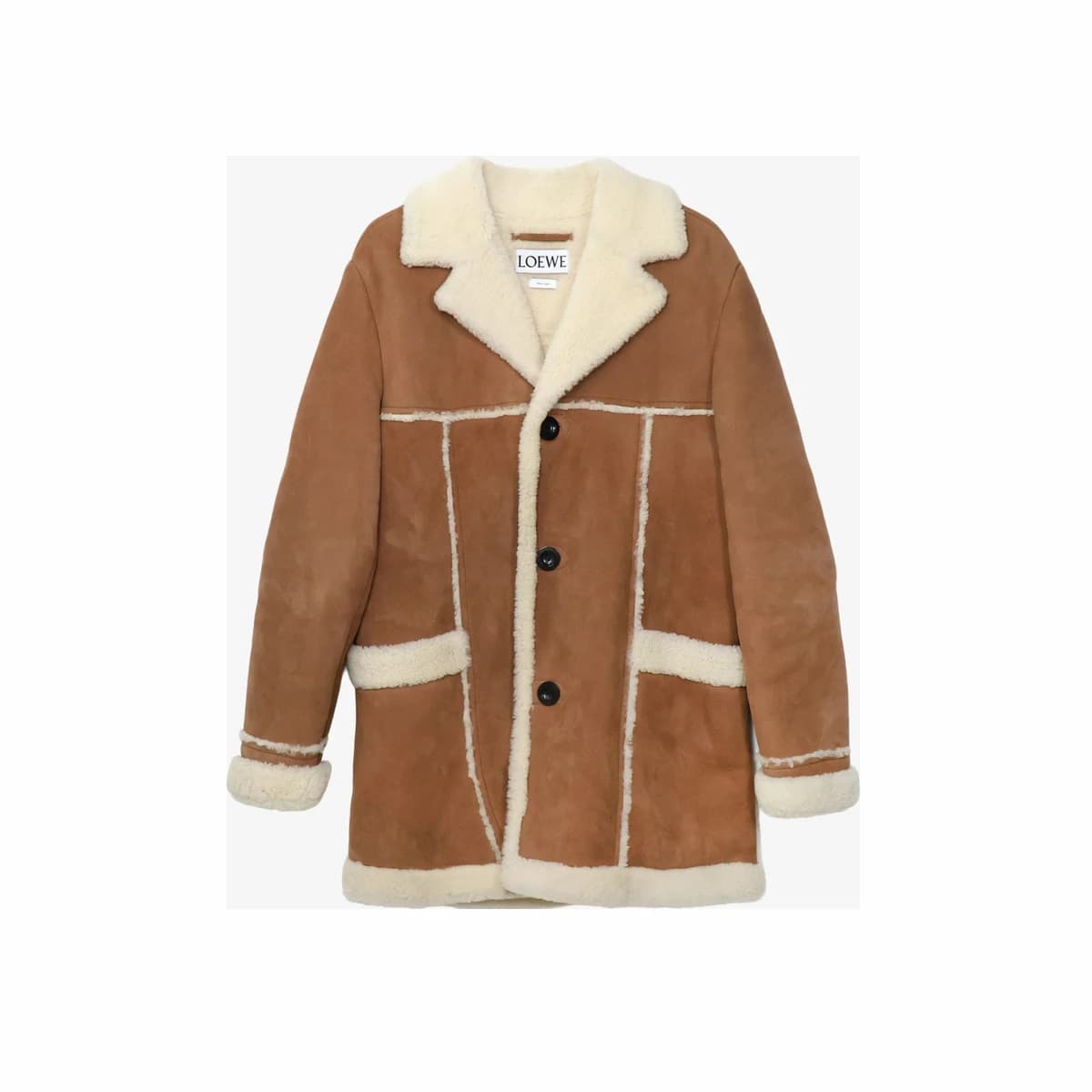 LOEWE 로에베 시어링 무스탕 코트 카멜 46 브라운