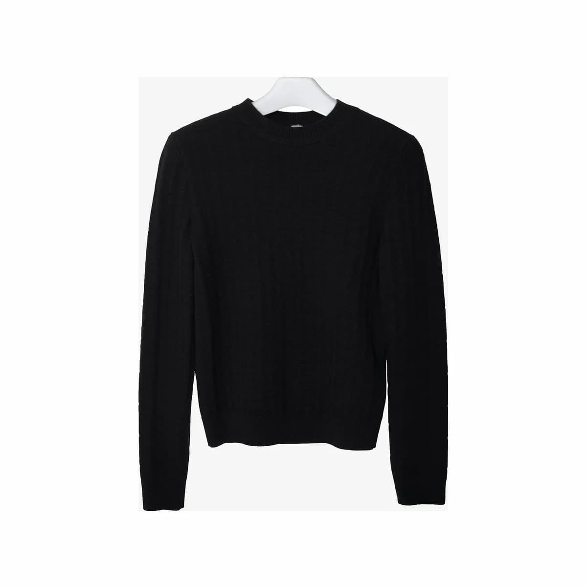 HERMÈS 에르메스 여성 H 롱 슬리브 크루넥 니트 스웨터 사이즈 블랙 34