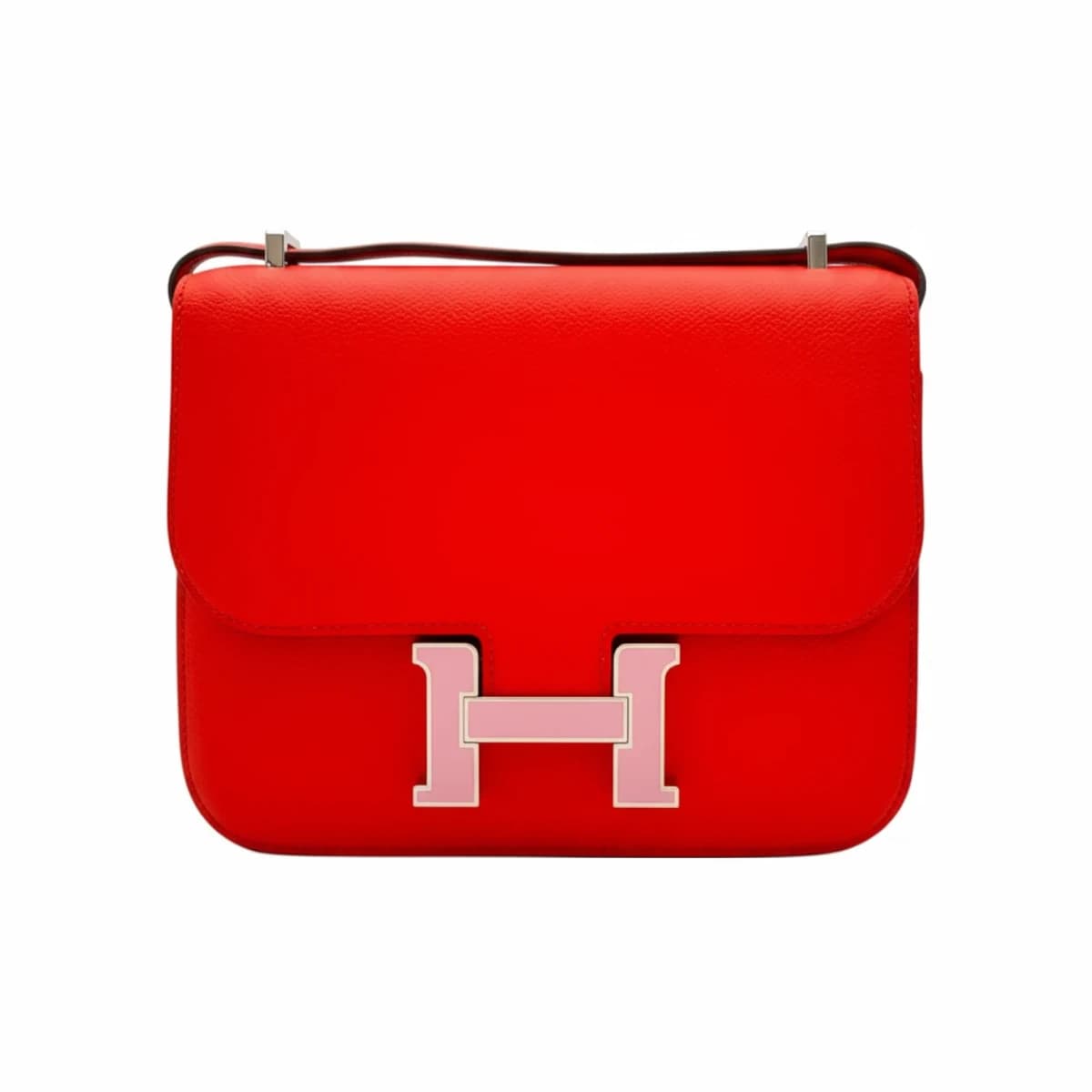 HERMÈS 에르메스 루즈 까삭 끌레망스 콘스탄스 18 D각인 레드 가죽