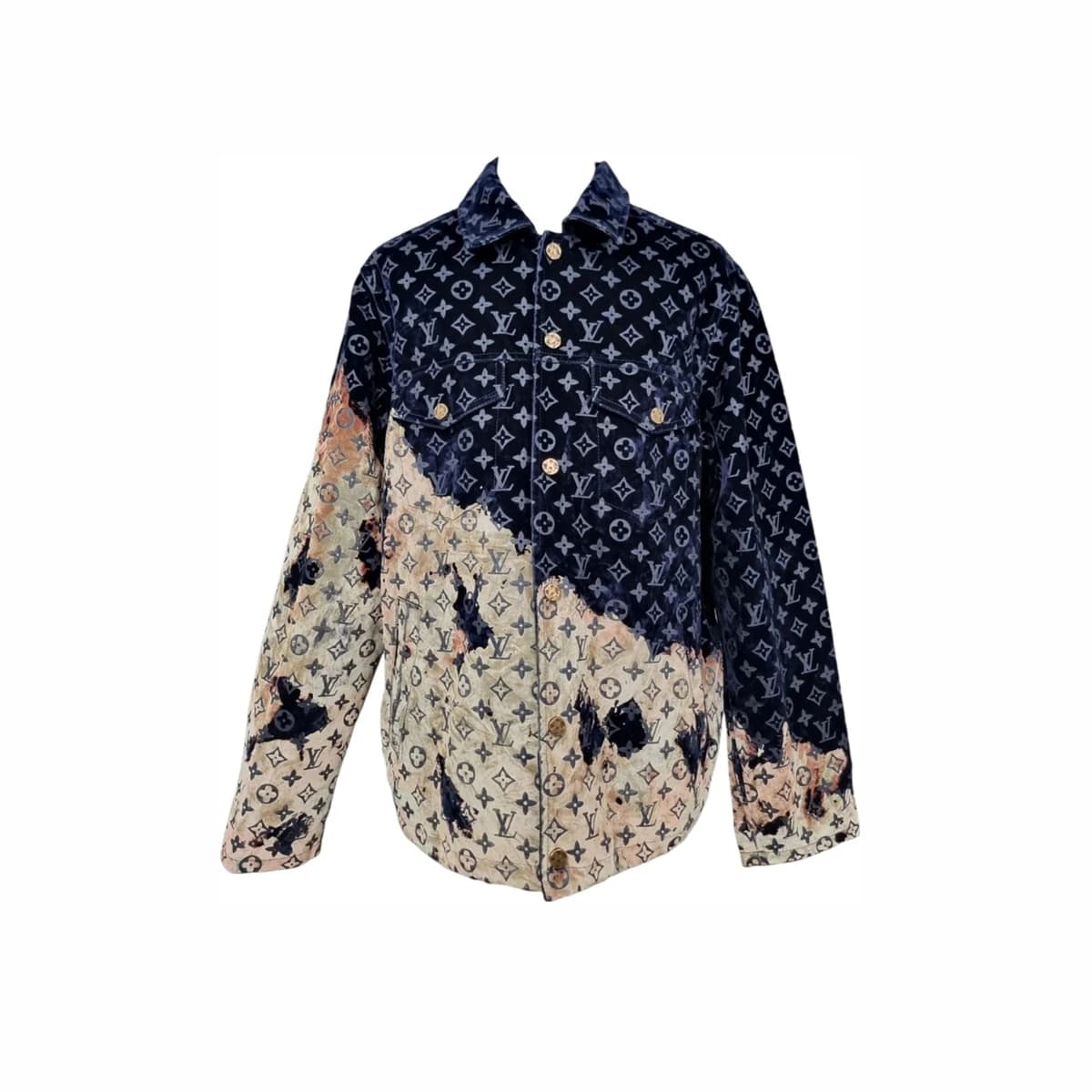 LOUIS VUITTON 루이비통 블리치 데님자켓 네이비 베이지 54