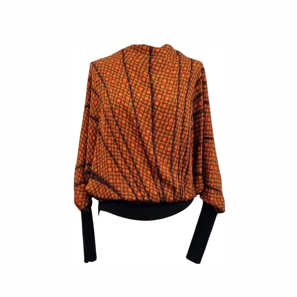 HERMÈS 에르메스 프린티드 실크 탑 티셔츠 오렌지 36