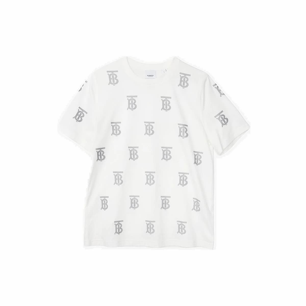 BURBERRY 버버리 TB 모노그램 프린트 티셔츠 화이트 S