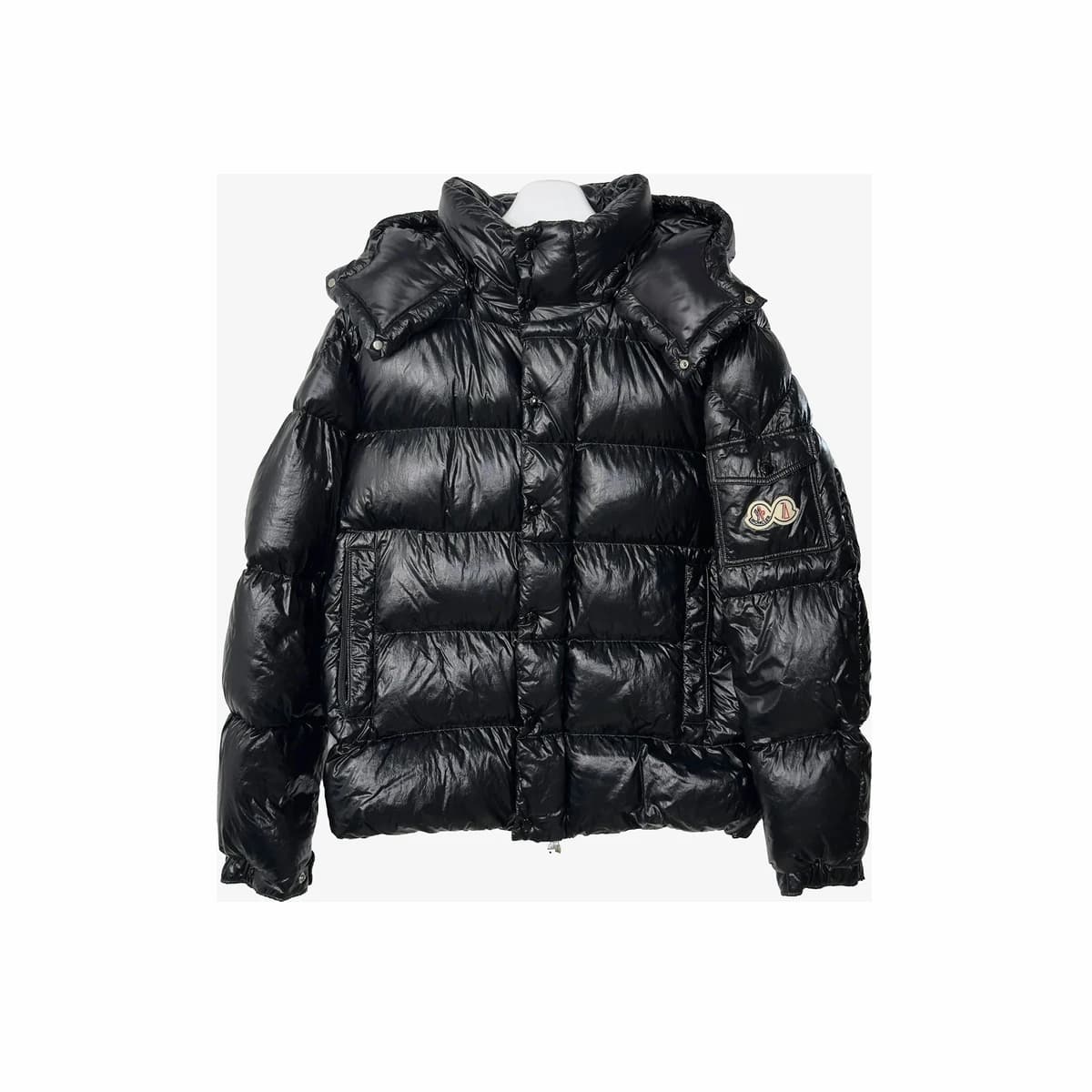 MONCLER 몽클레어 마야 70주년 후드 쇼트 다운 재킷 블랙 6