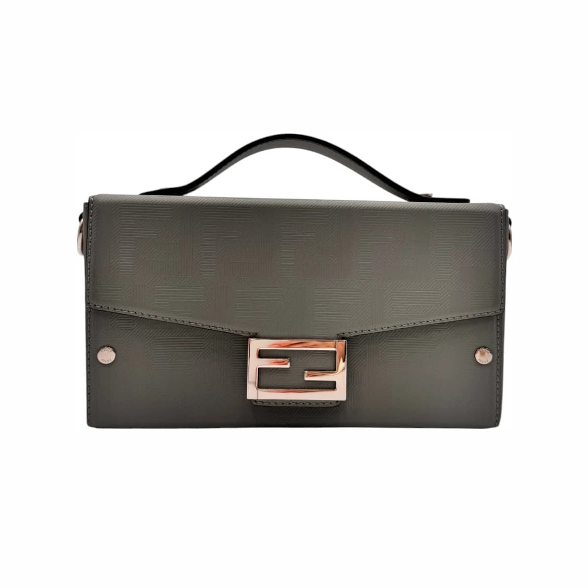 FENDI 펜디 그레이 FF 바게트 소프트 트렁크 토트백