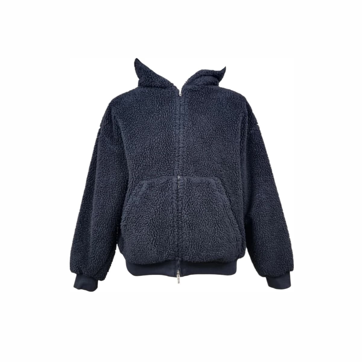 BALENCIAGA 발렌시아가 플리스 후드 집업 자켓 블랙 M