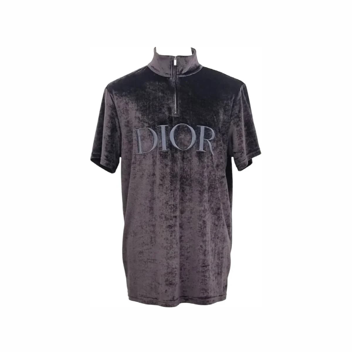 DIOR 디올 로고 테크니컬 벨벳 반팔 티셔츠 XL