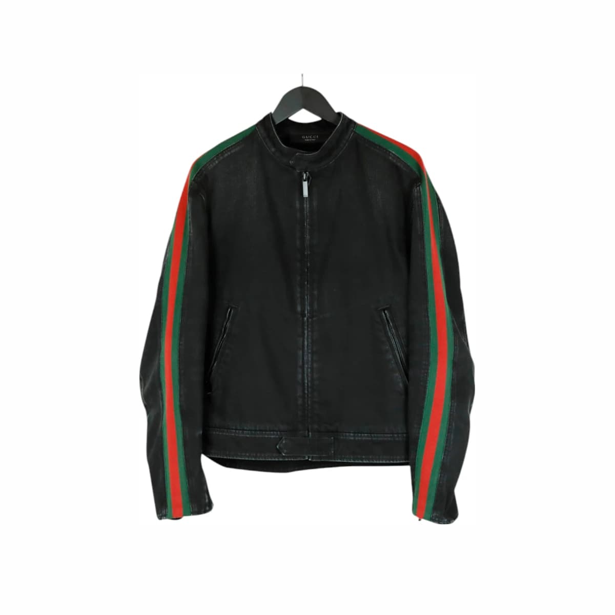 GUCCI 구찌 웹 코튼 데님 바이커 자켓 48 100