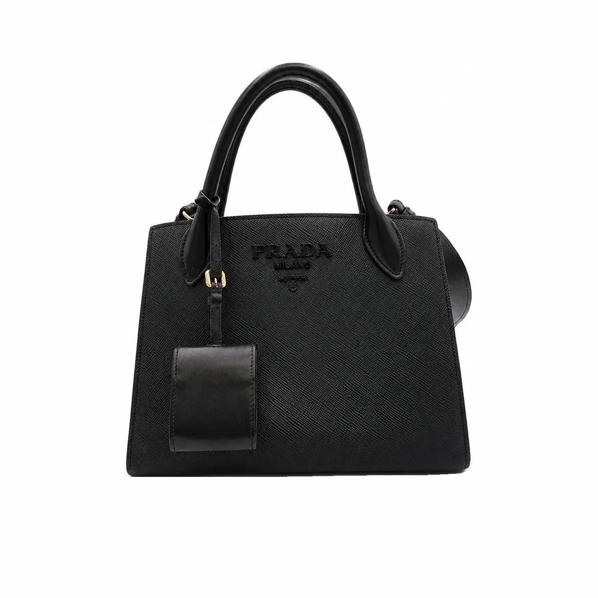 PRADA 프라다 블랙 사피아노 모노크롬 토트백 스