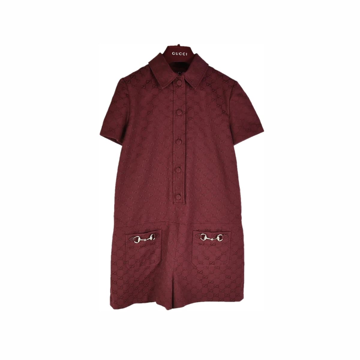 GUCCI 구찌 울 실크 홀스빗 점프수트 38 울·캐시미어