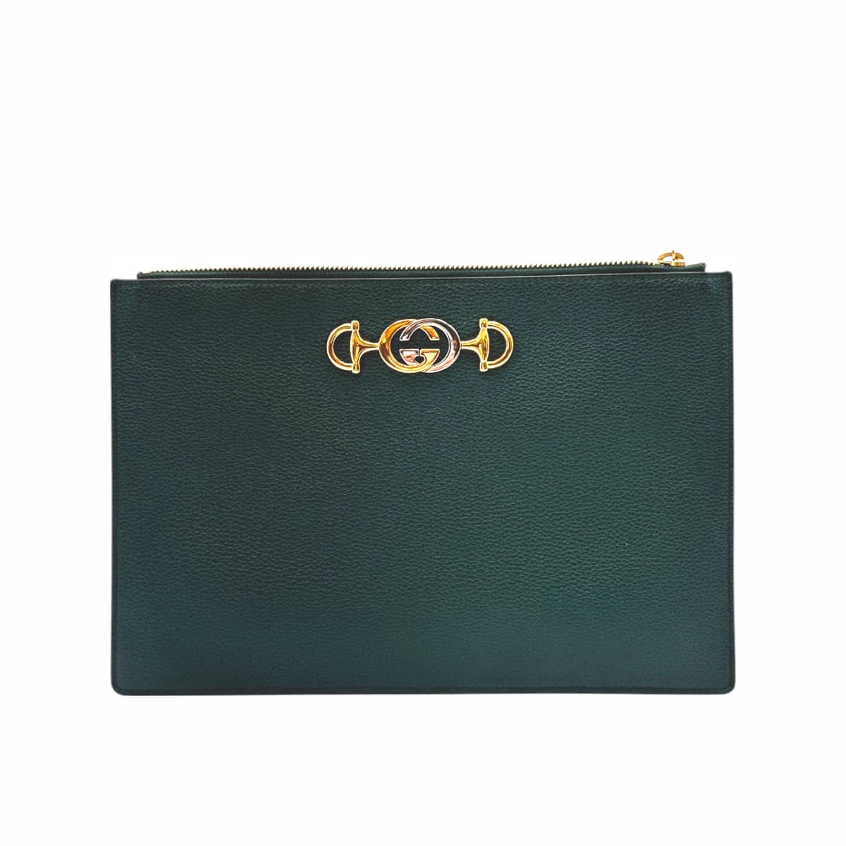 GUCCI 구찌 그린 레더 주미 클러치백 가죽