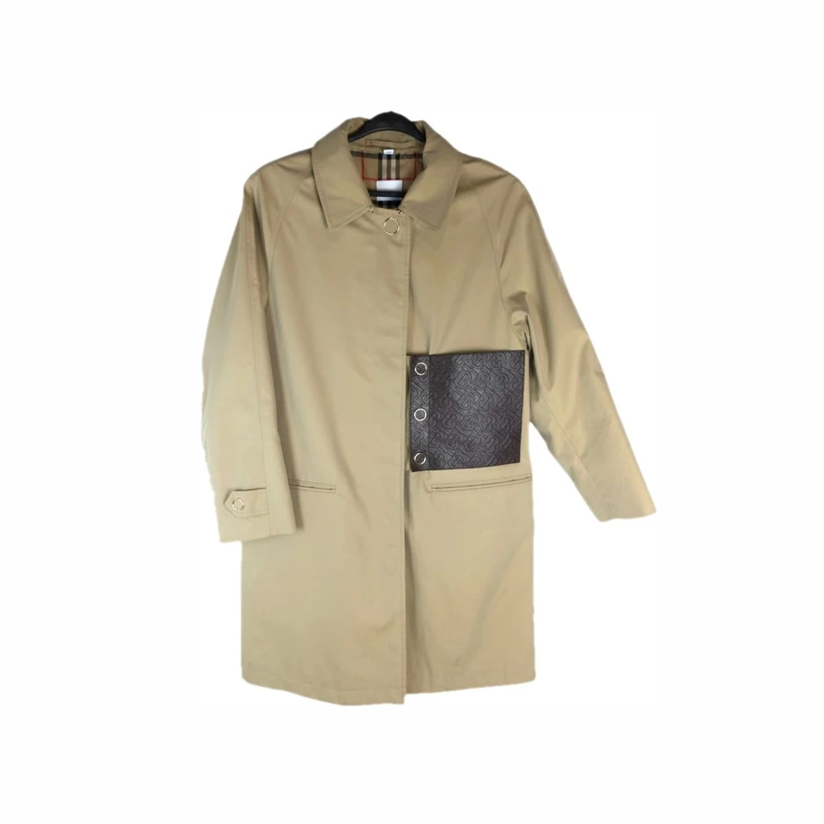 BURBERRY 버버리 TB 가죽 패치 개버딘 카코트 36