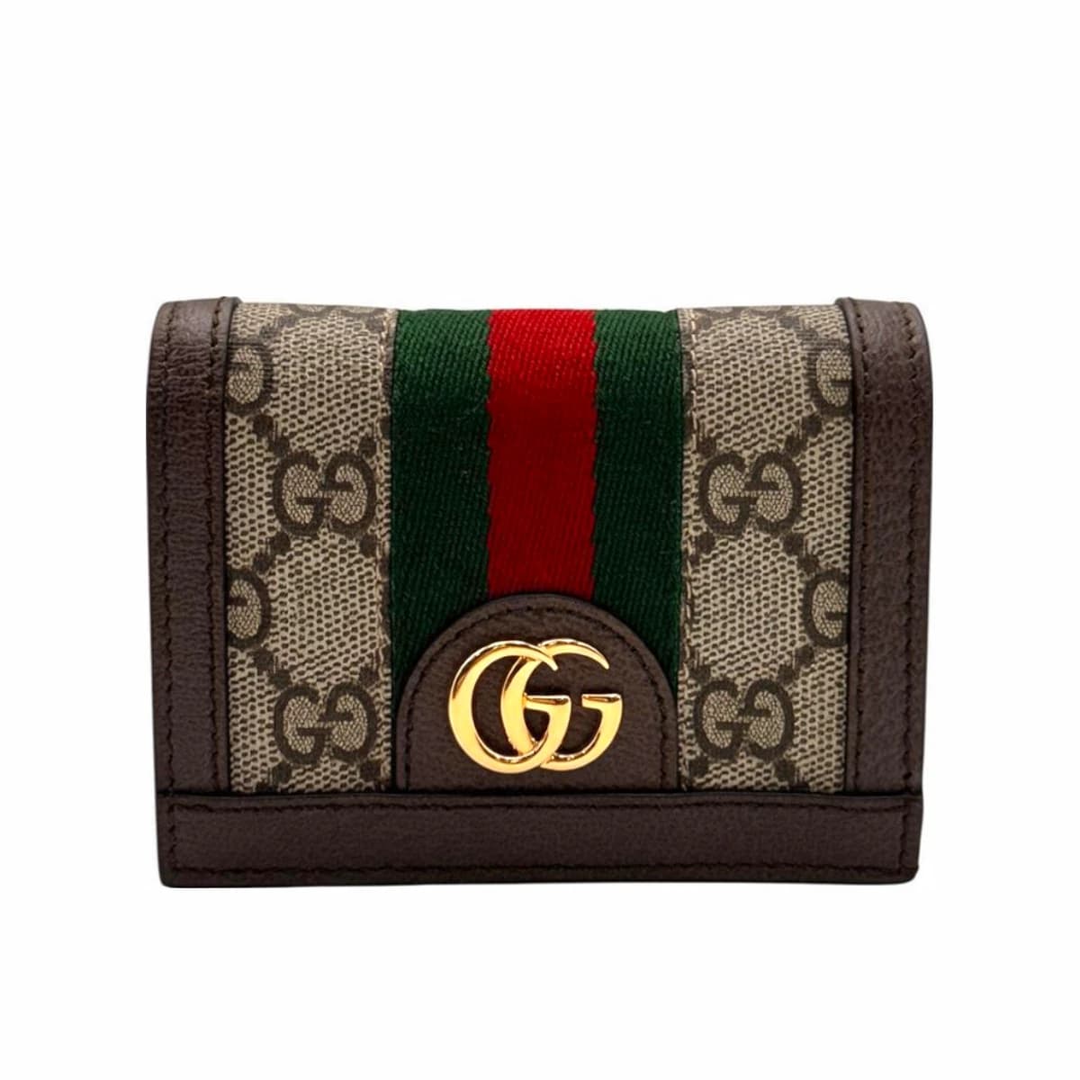 GUCCI 구찌 GG 수프림 캔버스 금장 고로 삼선 오피디아 반지갑