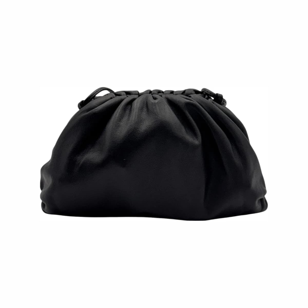 BOTTEGA VENETA 보테가베네타 블랙 레더 미니 만두 파우치