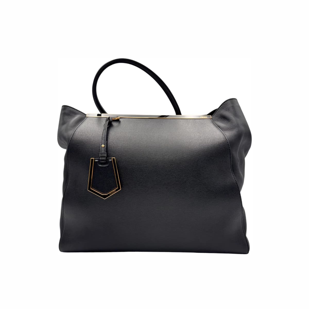 FENDI 펜디 블랙 레더 투쥬르 토트백 가죽